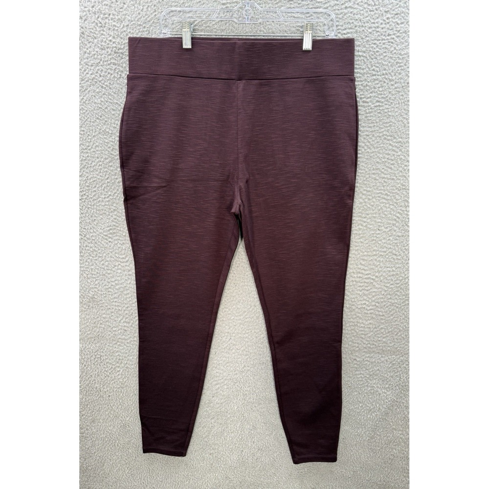 Matty M Leggings Womens 2XL XXL Burgundy High Rise Slub Legging‎ Careerwear